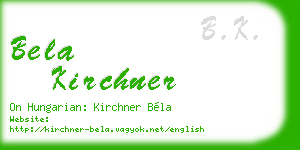 bela kirchner business card